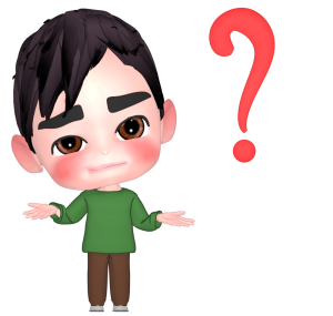 ハテナマークと男の子のイラスト