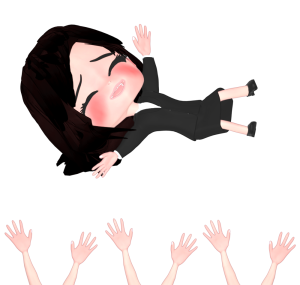 胴上げされるビジネスウーマンのイラスト
