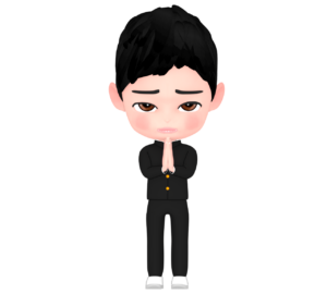 お願いをする男子学生のイラスト