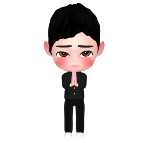 お願いする男子学生のイラスト