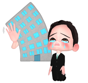 リストラされるサラリーマンのイラスト