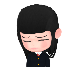 悲しい顔をした女子学生のイラスト