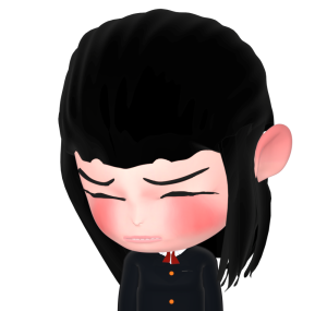 悲しい顔の女子学生のイラスト