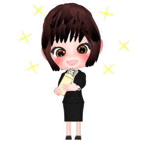 給料を貰う女性会社員のイラスト