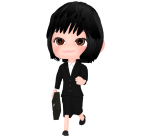 営業で走る女性会社員のイラスト