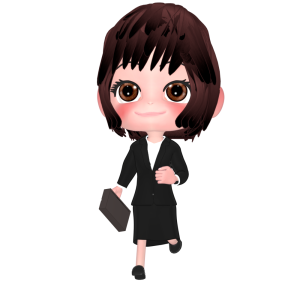 営業で走る女性会社員のイラスト