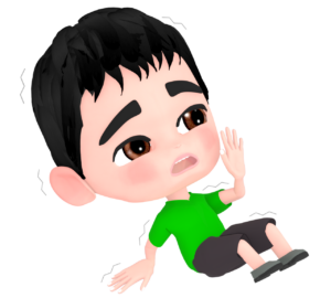 怖がる男の子のイラスト