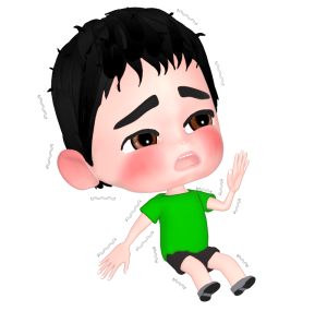 怖がる男の子のイラスト