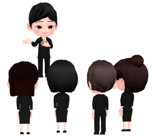自己紹介をする会社員のイラスト