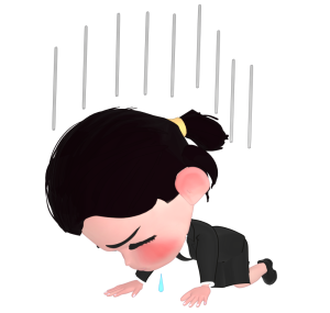 挫折する女性会社員のイラスト