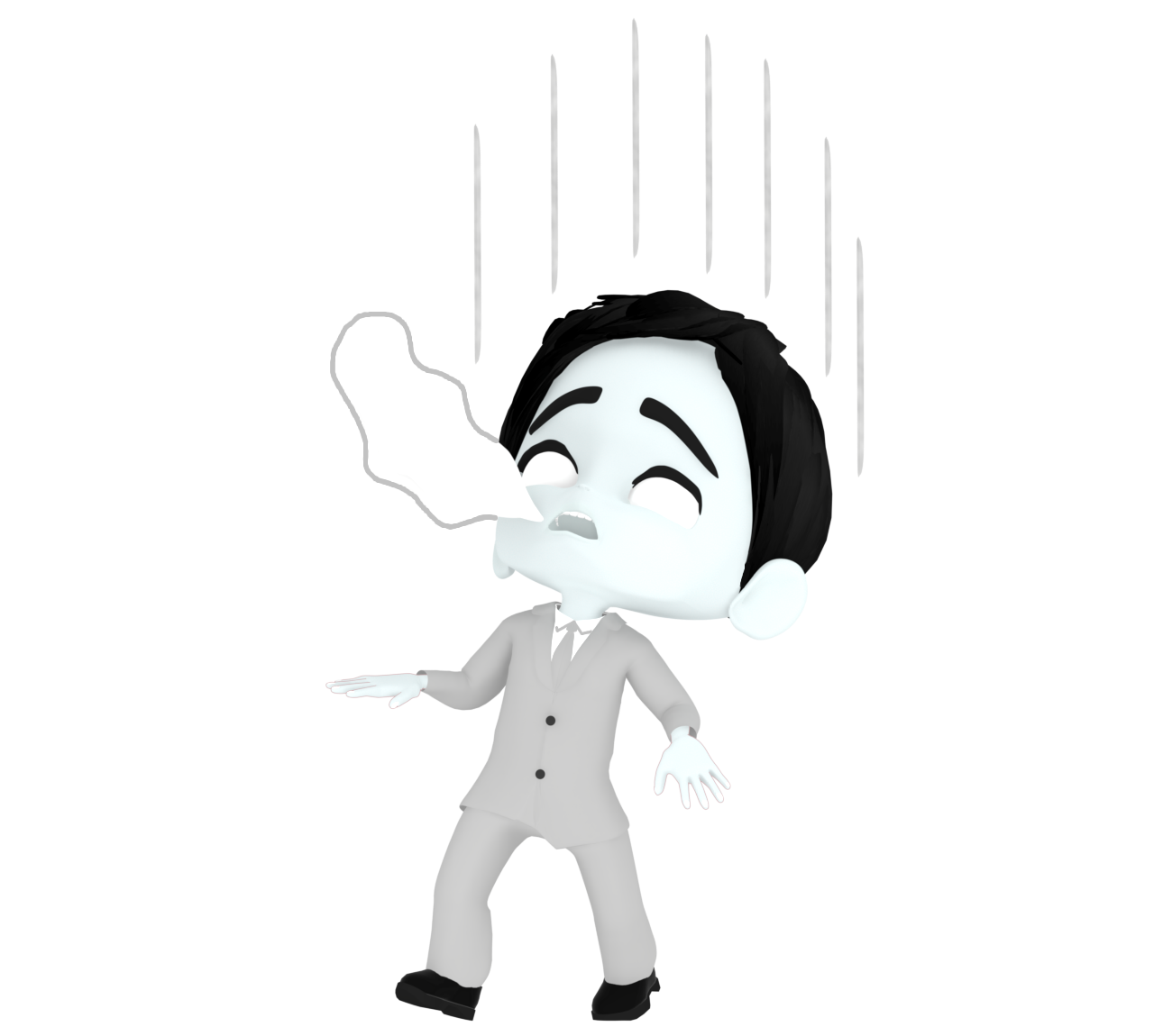 抜け殻になる会社員のイラスト