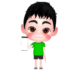 スマホを見せる男の子のイラスト