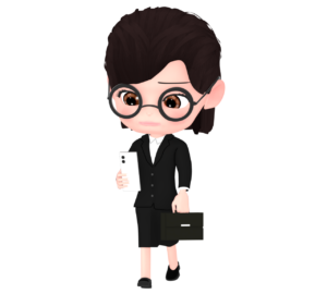 スマホを持って歩く女性会社員のイラスト