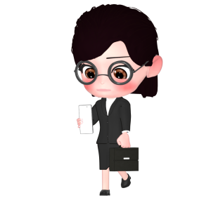 スマホを持って歩く女性会社員のイラスト