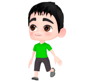発見をする男の子のイラスト