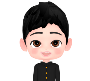 笑顔の男子学生のイラスト