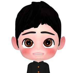 笑顔の男子学生のイラスト