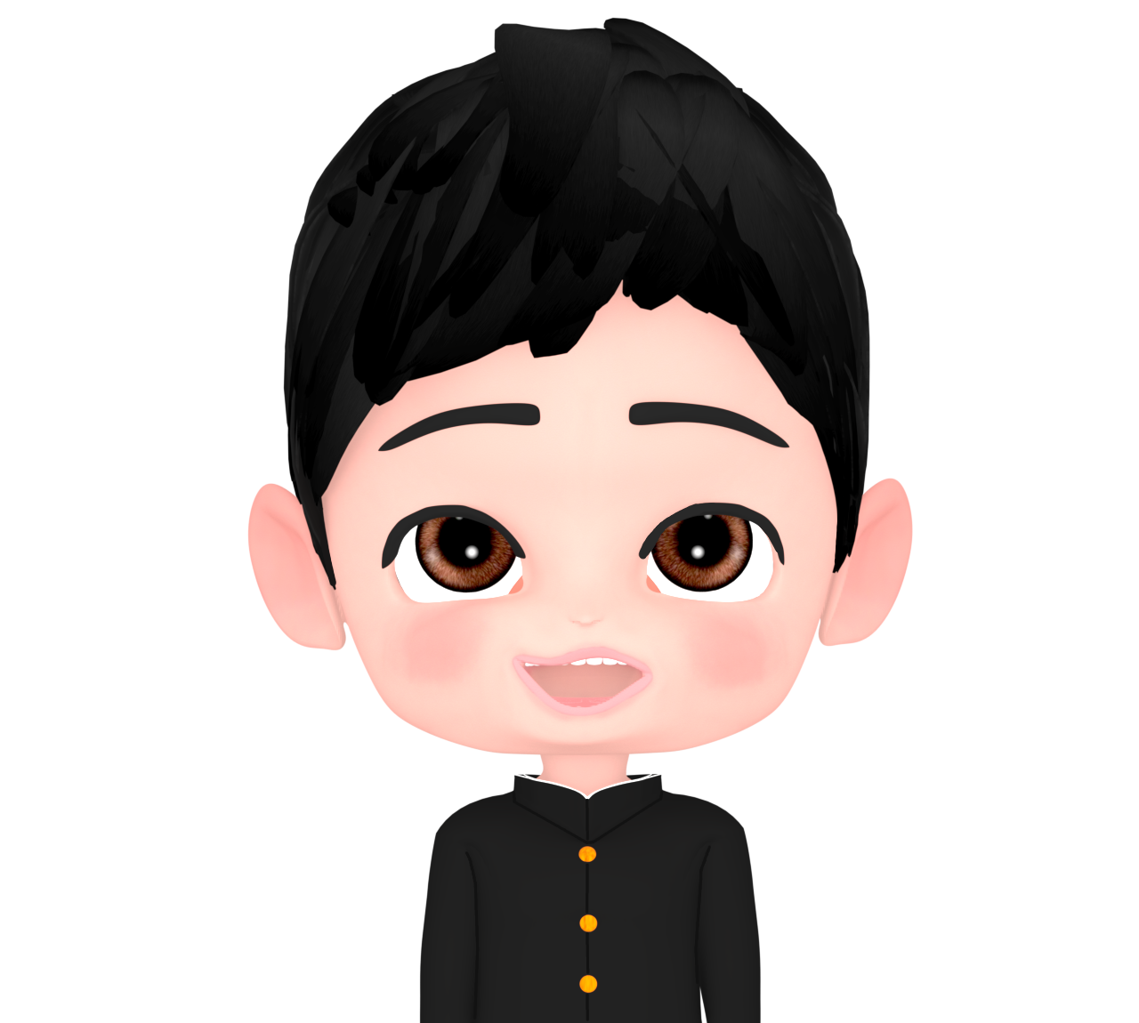 笑顔の男子学生のイラスト
