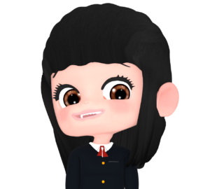 ドヤ顔をする女子学生のイラスト