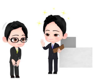 奢る会社員のイラスト