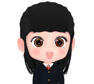 びっくりする女子学生のイラスト