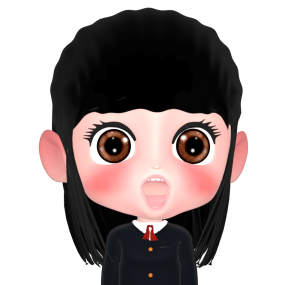 びっくりする女子学生のイラスト