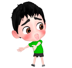 驚いた顔で振り返る男の子のイラスト