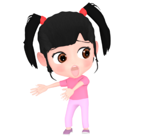 驚いて振り返る子供のイラスト