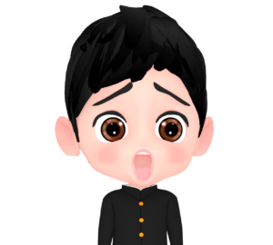 驚く男子学生のイラスト