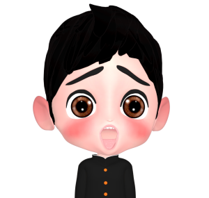 驚く男子学生のイラスト
