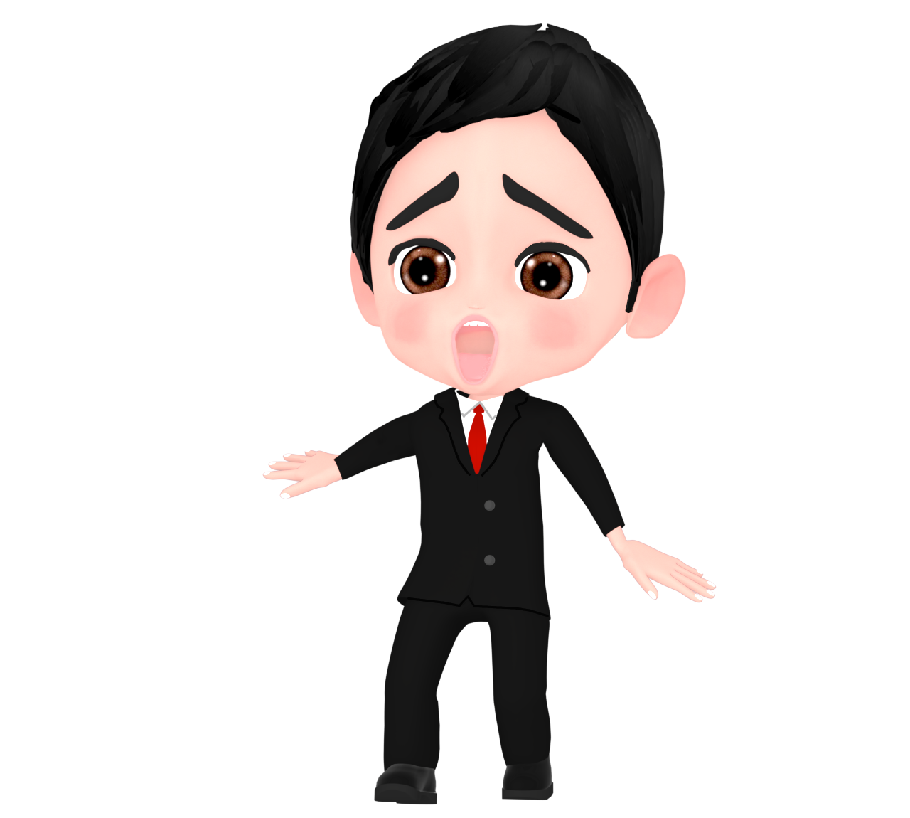 驚くサラリーマンのイラスト