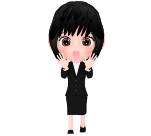 驚く女性会社員のイラスト