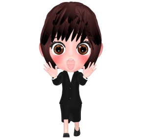 驚く女性会社員のイラスト