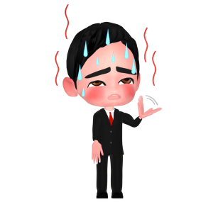 汗だくのサラリーマンのイラスト
