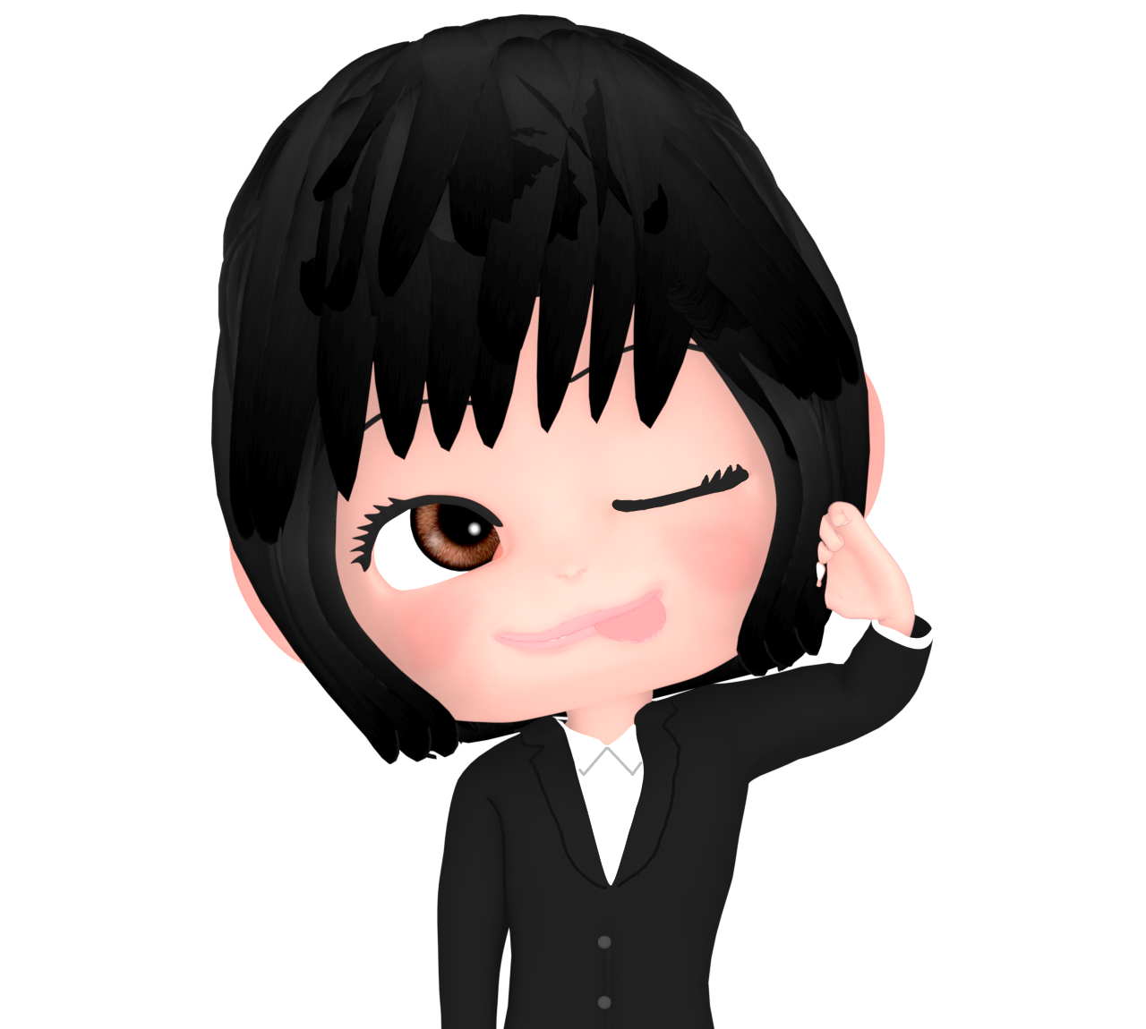てへぺろをするかわいい女性のイラスト