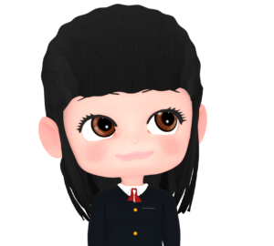 考える女子学生のイラスト