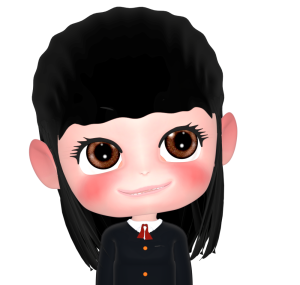 考える女子学生のイラスト