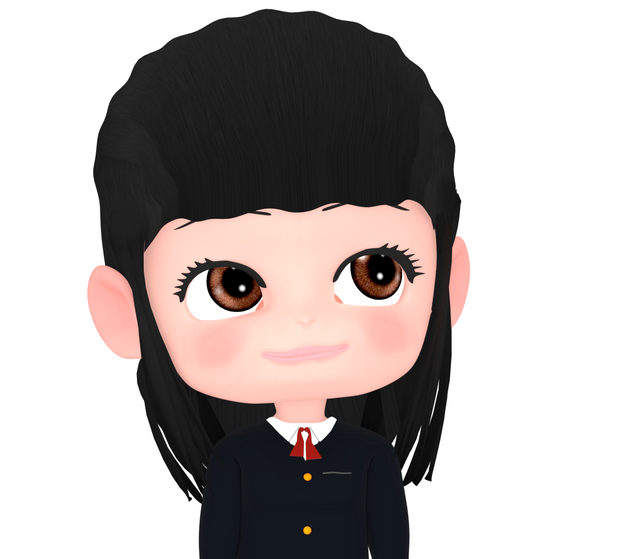 考える女子学生のイラスト