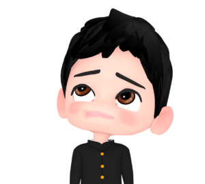 考える男子学生のイラスト