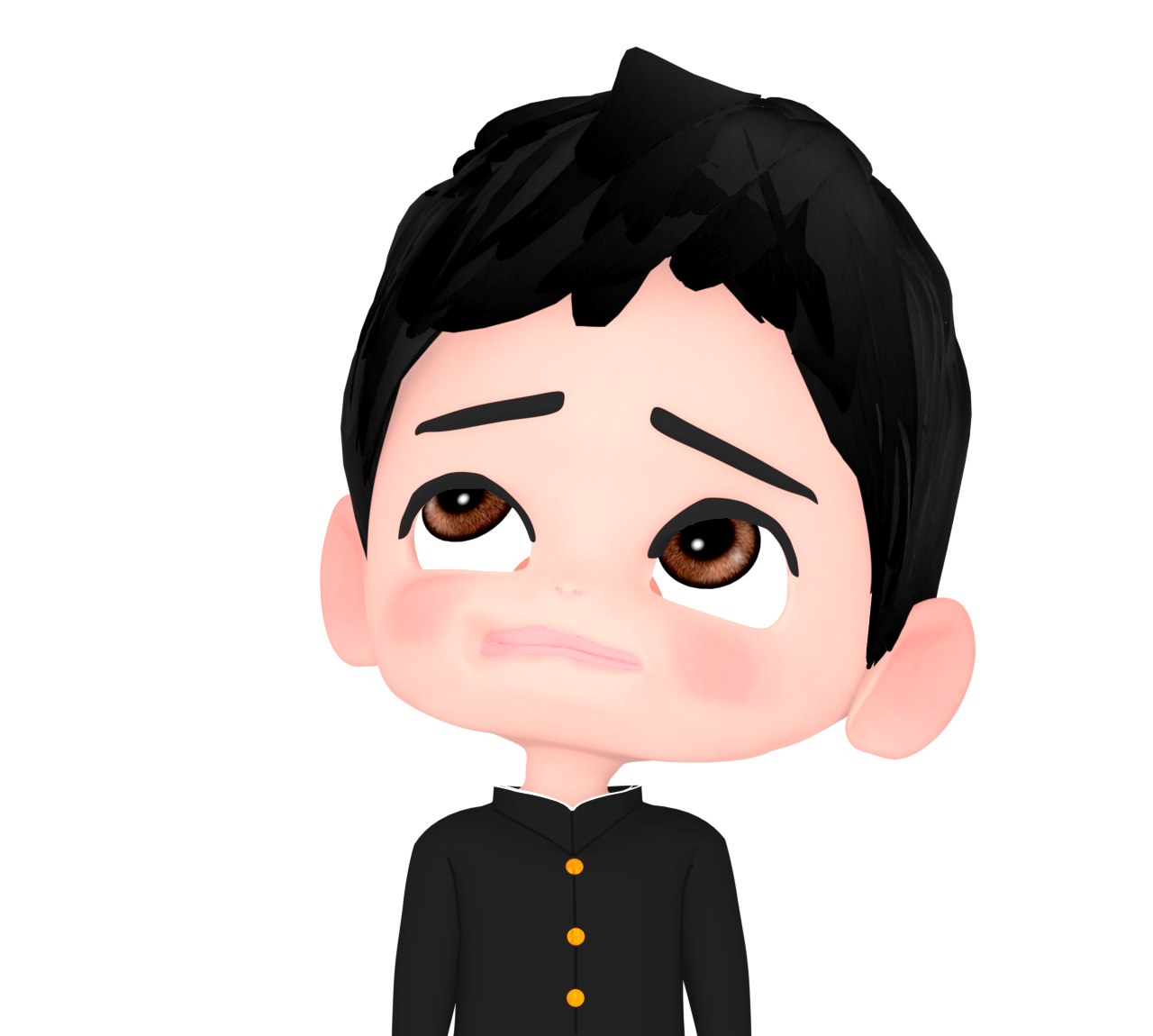 考える男子学生のイラスト