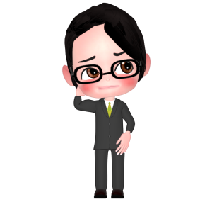 考え事をする男性会社員のイラスト