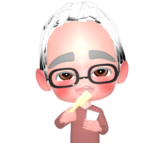 歯磨きをする高齢者のイラスト
