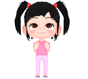 がんばる女の子のイラスト