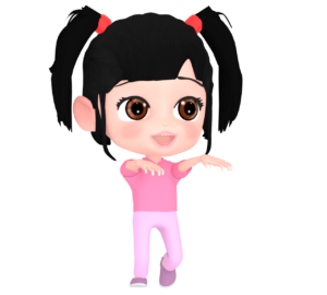 振り向いてガオーポーズをする女の子のイラスト