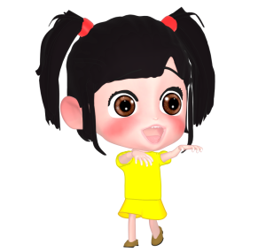 振り向いてガオーポーズをする女の子のイラスト