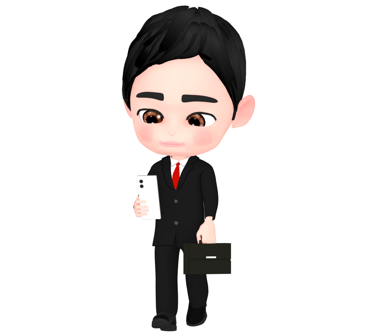 歩きスマホをする会社員のイラスト