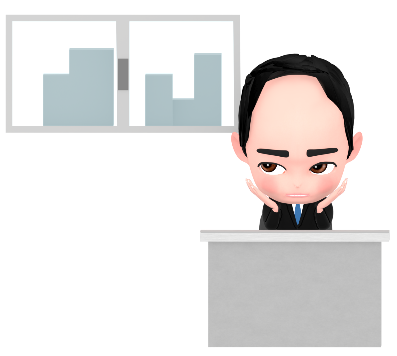 窓際社員のイラスト