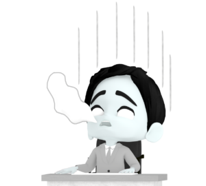 仕事で力尽きた会社員のイラスト