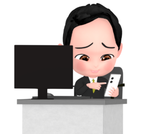 仕事をサボる会社員のイラスト