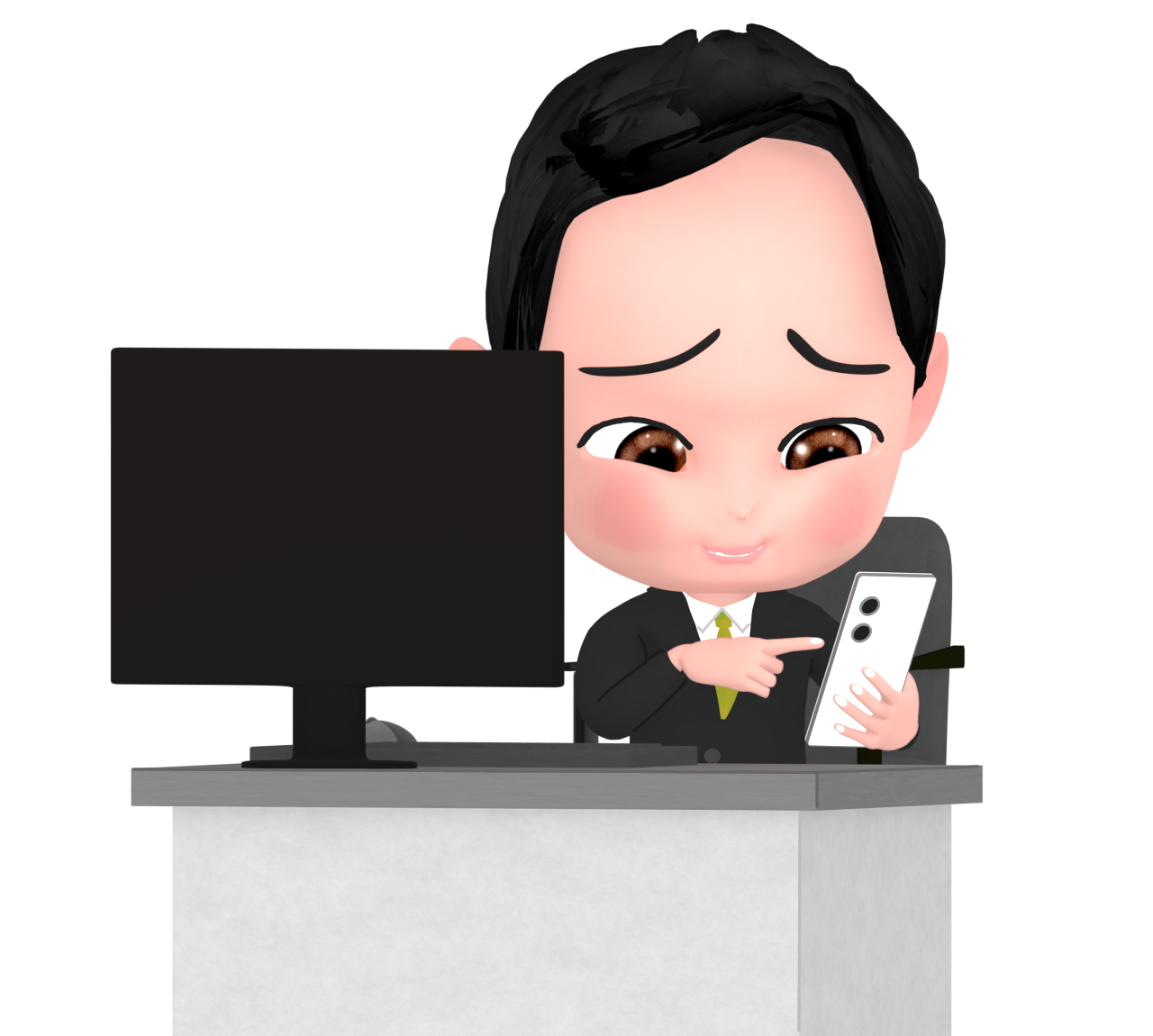 仕事をサボる会社員のイラスト